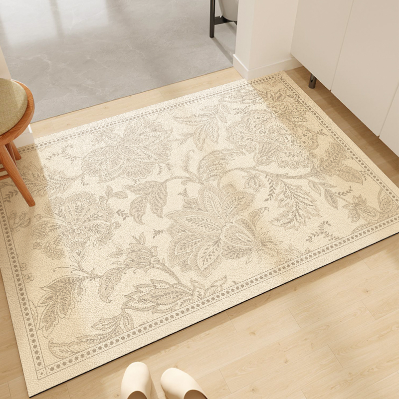 欧式高级感免洗耐脏入户门地垫PVC皮革门口防滑脚垫门厅地毯垫子