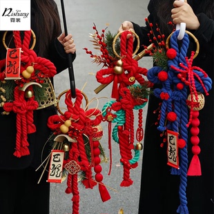 新年门挂装饰 成品万字结棉线绳手工diy材料中式年宵花中国结挂件