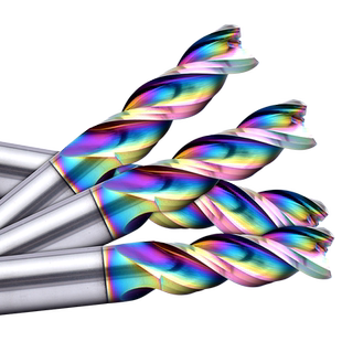 55度3刃七彩铝用钨钢铣刀高光硬质合金加长立铣刀数控专用刀三刃