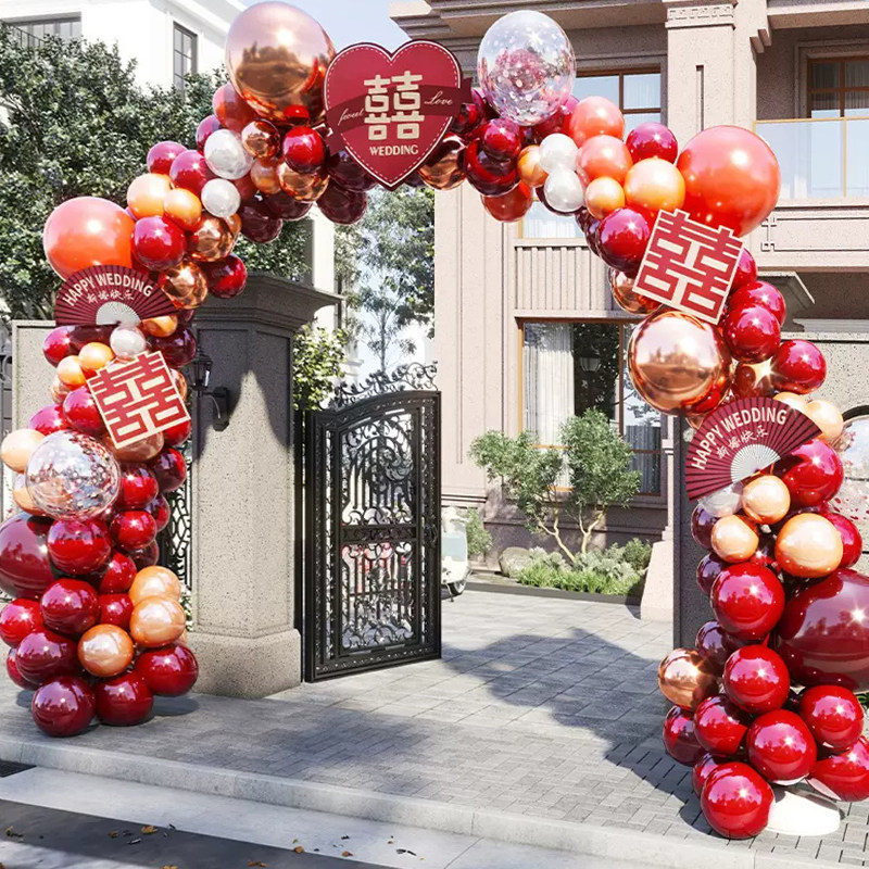 气球拱门结婚专用2026新款立柱路引农村门口装饰庭院布置室外婚礼图片