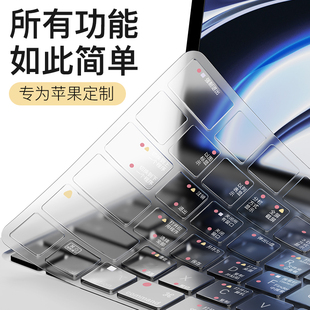 适用MacBook Pro苹果电脑Air14寸键盘膜Mac笔记本2026Macbook保护贴13.6快捷键14透明2024功能15.3超薄16套M4