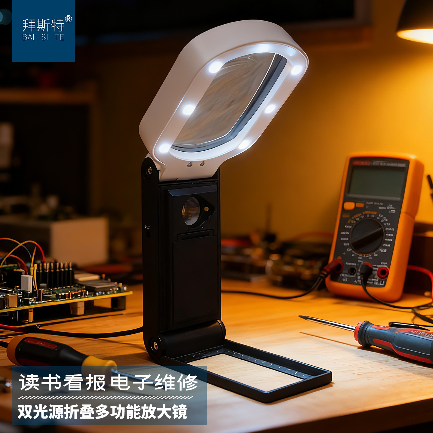 拜斯特台式放大镜老人阅读维修