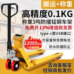 电子叉车秤2吨高精度0.1kg搬运车称重1T地牛3T打印手动液压托盘车