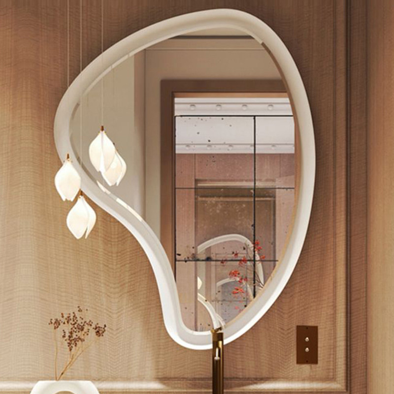 美式镜子卫生间不规则轻奢浴室梳妆镜挂墙网红异形化妆镜艺术装饰