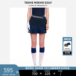 TeenieWeenieGolf小熊高尔夫女装 A字半身裙碎褶拼接防晒短裙春装