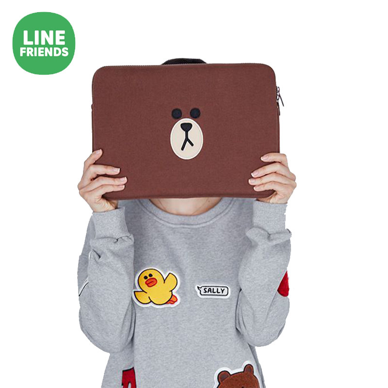 LINE FRIENDS韩国正品布朗熊电脑包iPad保护套13寸平板电脑收纳套