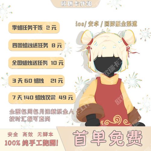 【首单免费】sky光遇代跑代肝全图蜡烛纯手工献祭光翼ios安卓渠道