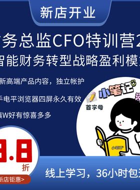 财务总监CFO特训营2.0战略财务转型盈利模式数字化经营预算智能课