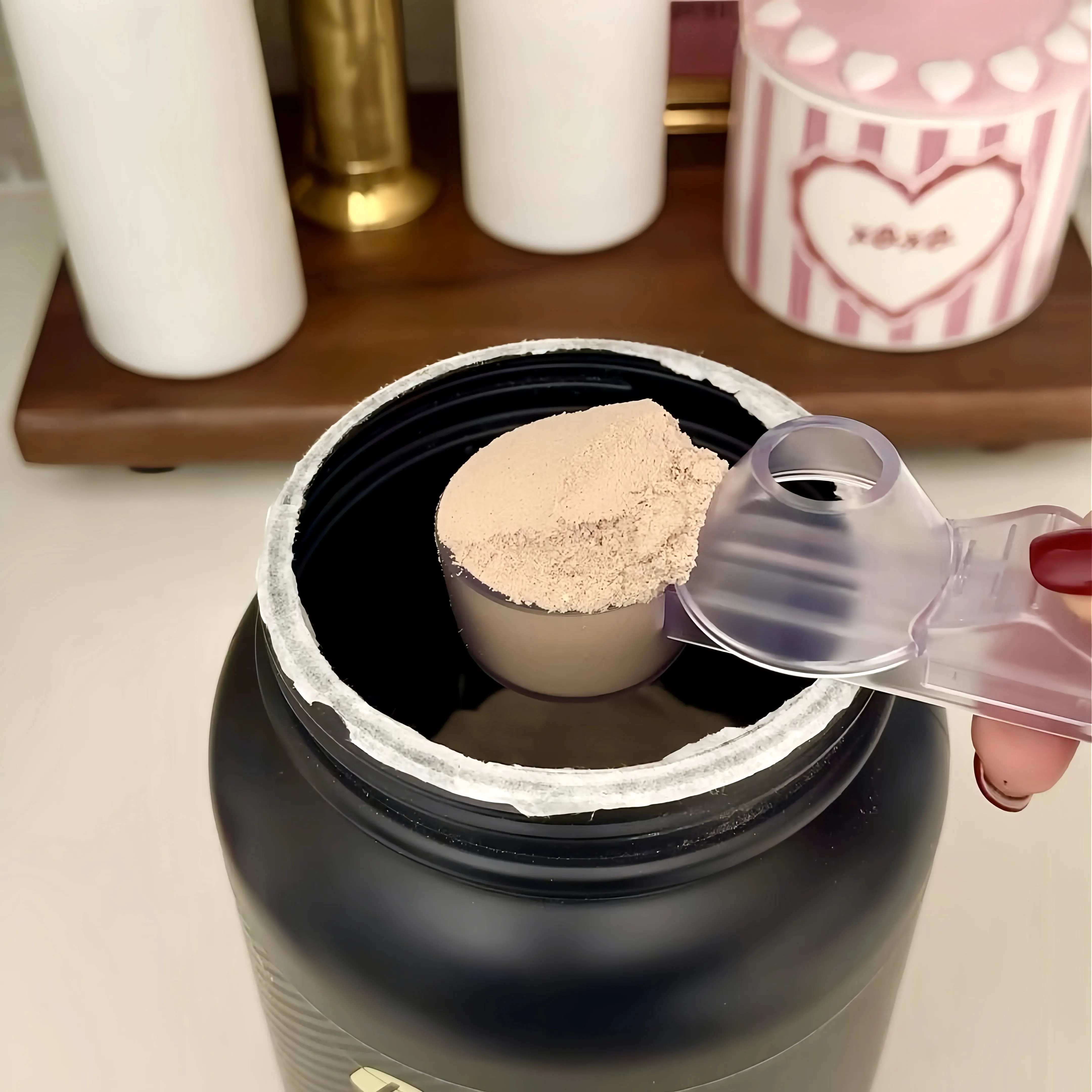 新款滑动量勺蛋白粉专用防漏咖啡