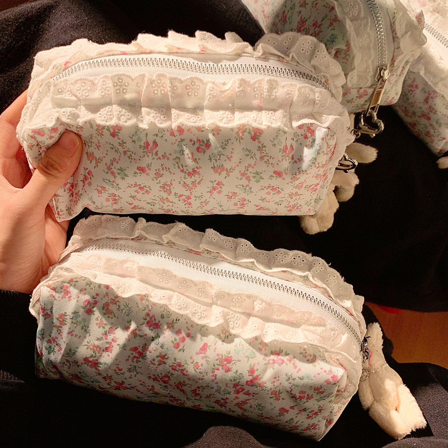 韩系碎花兔子笔袋高颜值ins风大容量女学生文具铅笔盒小众不撞款