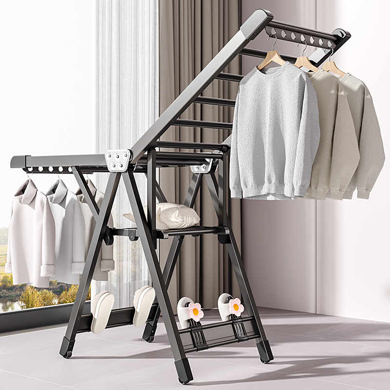 折叠晾衣架落地晒被子神器