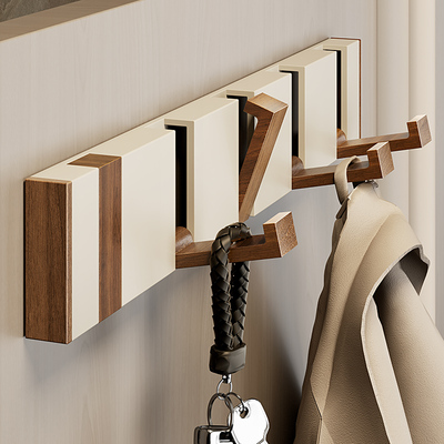 原木色隐形折叠挂衣钩