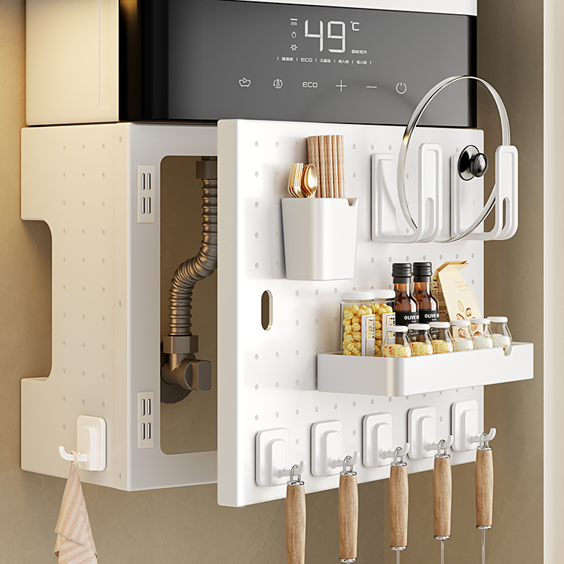 厨房燃气灶热水器遮挡美化置物架