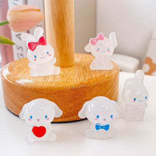 卡通立体夜光小摆件玉桂狗树脂桌面车载diy装饰配件办公房间装饰