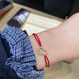 新品925银红绳葫芦手链女转运珠麒麟形编织好运手绳子送女友礼物