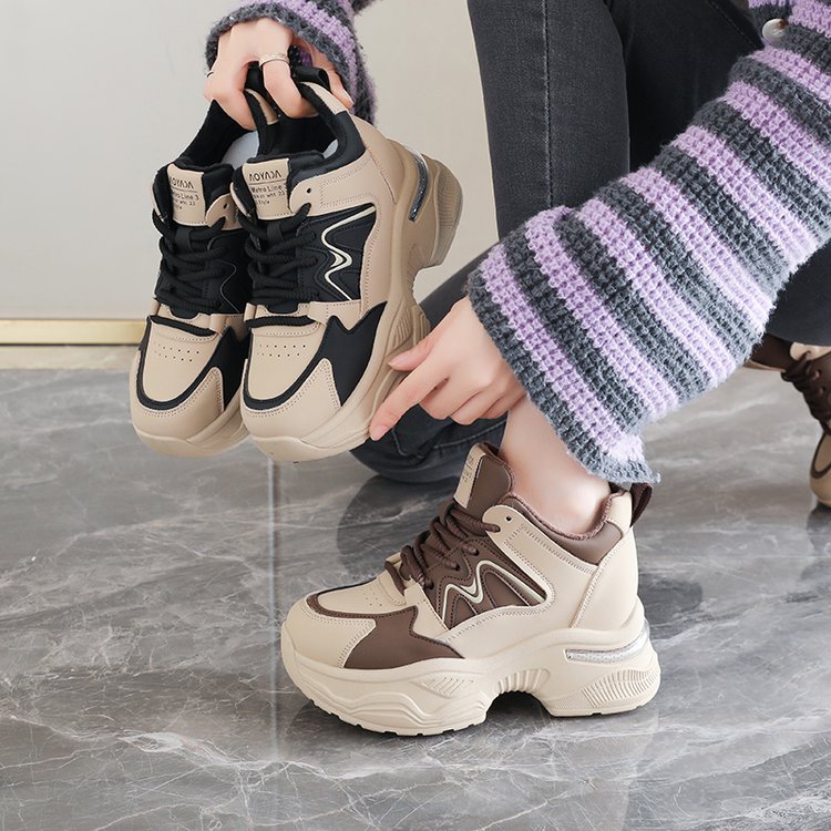 2025冬季新款老爹鞋女子橡胶低帮帮高小于10cm)系带