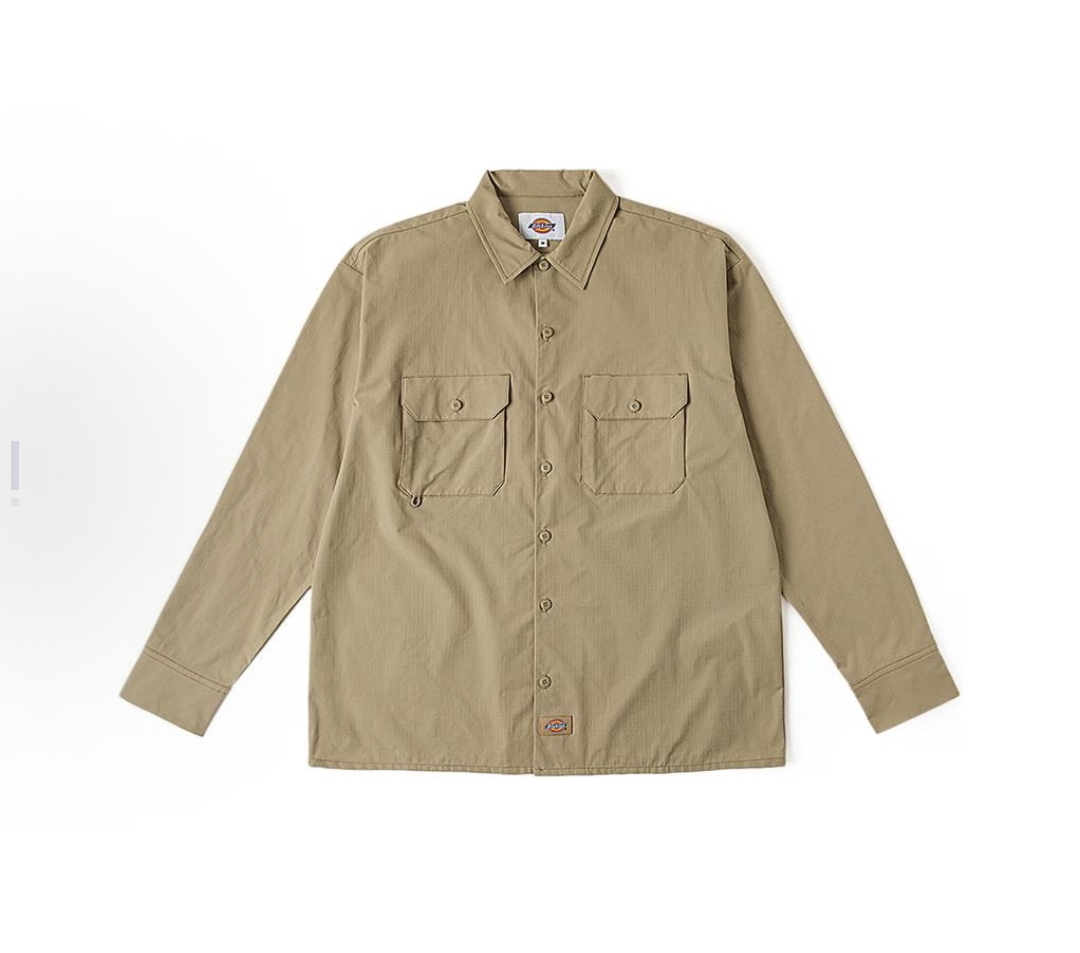 Dickies 纯色尖领单排纽扣长袖衬衫 男女同款 DK013100