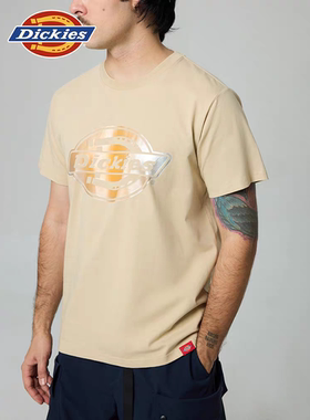 Dickies前胸镭射大LOGO图案印花短袖T恤 男女情侣DK0A887R