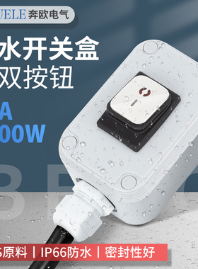 户外防水开关IP66单开单双控双开双头防雨按钮开关船型室外电源盒