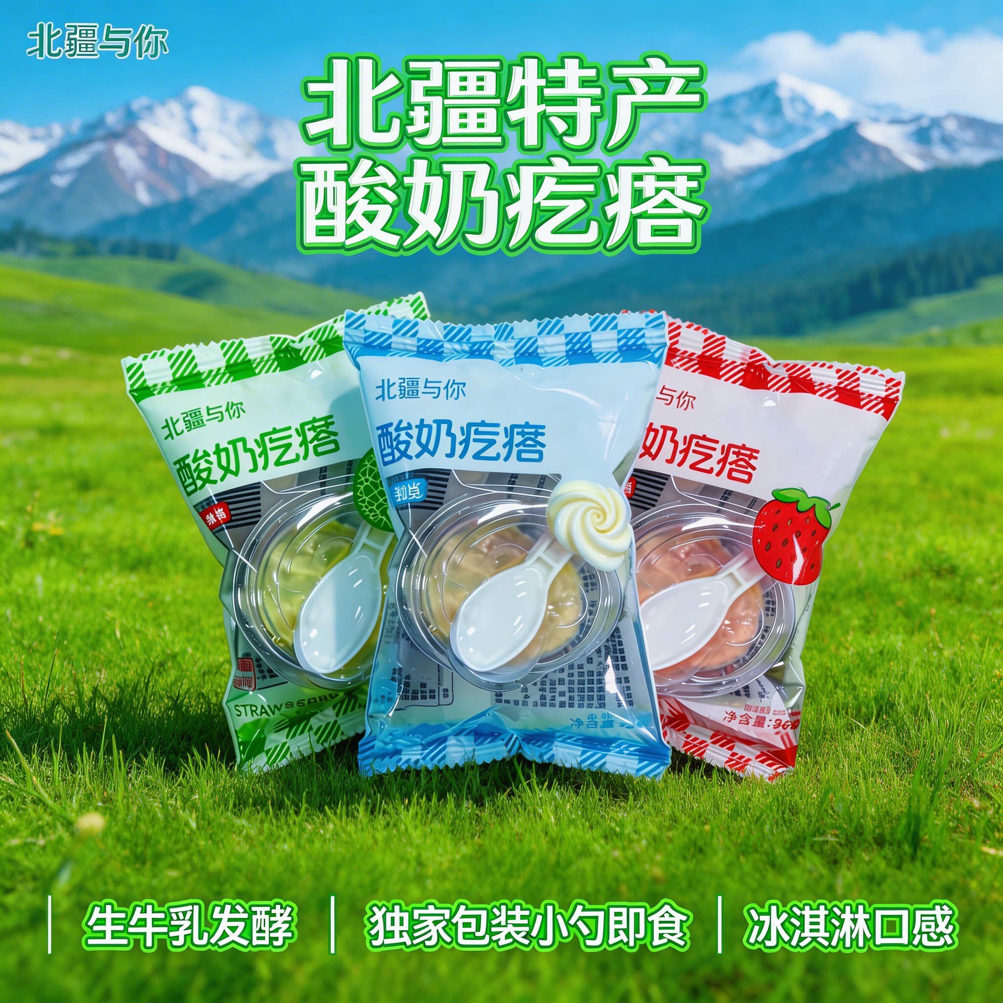 北疆与你酸奶疙瘩新疆特产鲜酸奶疙瘩新疆美食热巴同款酸奶球奶酪