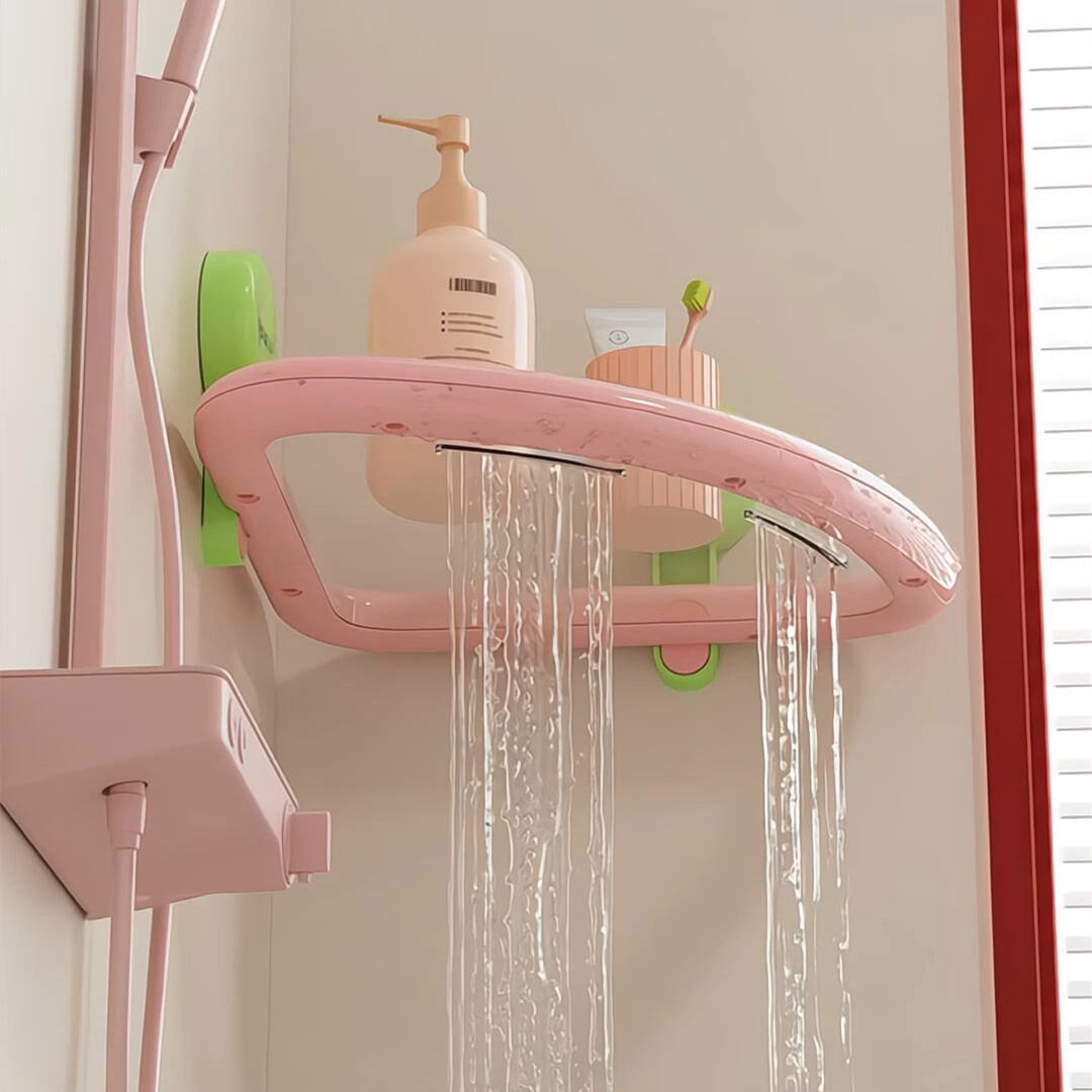 多巴胺沥水吸盘免打孔置物架卫生间壁挂式浴室沐浴露洗手液收纳架