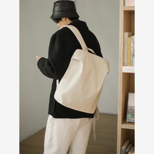 2024新款纯色背包男女大容量书包14寸16寸电脑包双肩包轻薄旅行包