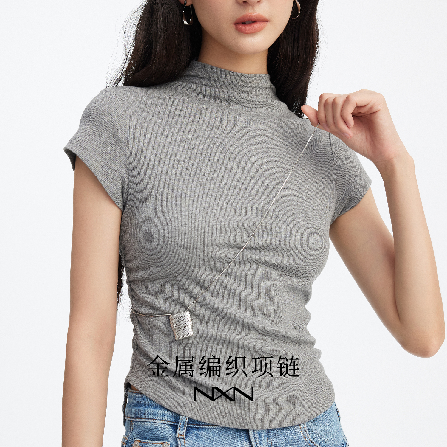 中古编织包包长款吊坠项链女款2025新款轻奢高级感挂脖配饰毛衣链