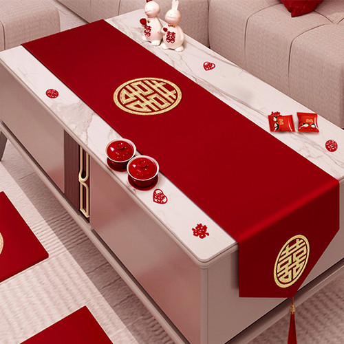 佰聚鑫结婚桌旗订婚中式茶几桌布