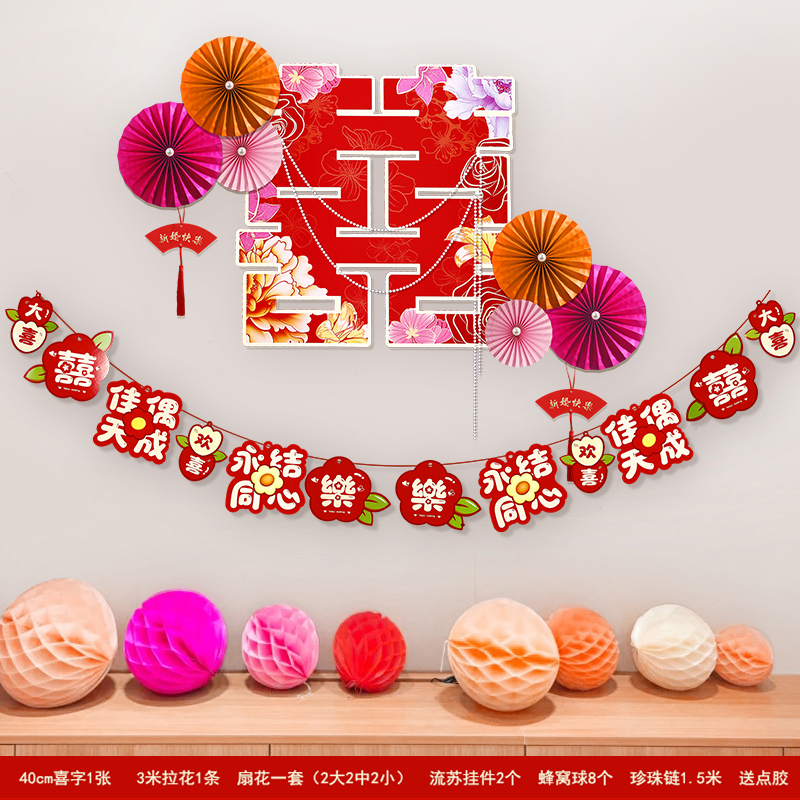 佰聚鑫婚房布置套装背景墙装饰