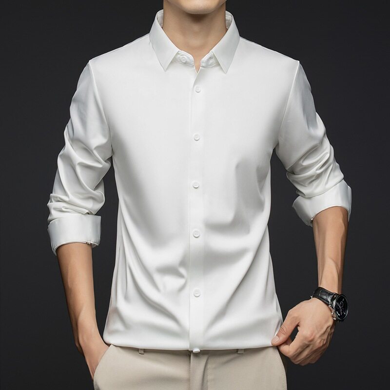 男士免烫长袖衬衫商务正装抗皱冰丝休闲职业上衣2026夏季ZARCYDIA