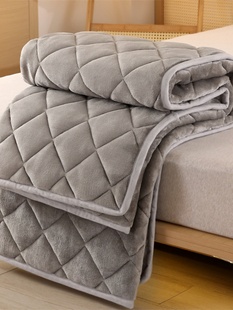 A类牛奶绒夹棉床盖床单单件珊瑚绒加绒加厚铺盖垫床垫冬季 宿舍