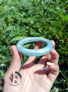 庄周梦石 蓝天白云六方棱镯内蒙古佘太翠佘太玉天然玉石手镯精品