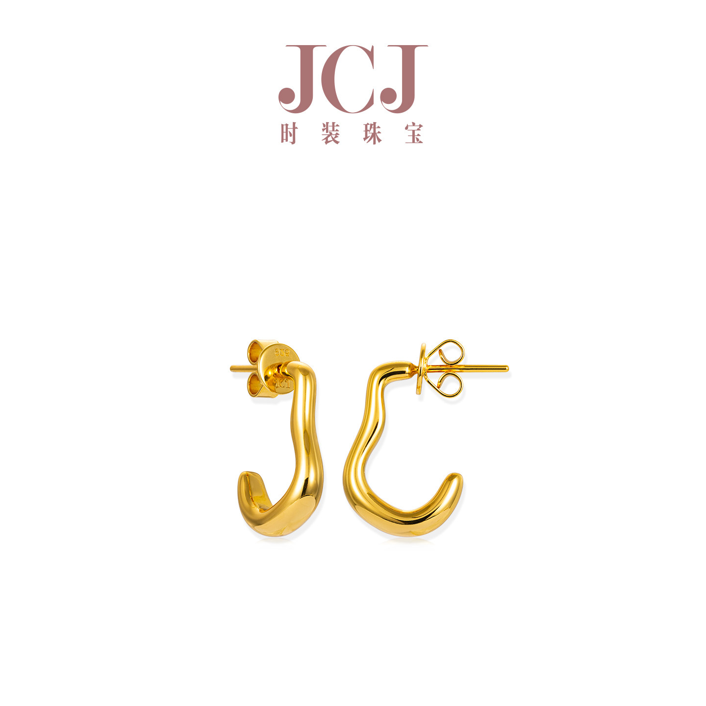 JCJ时装珠宝HighJewelPlay系列925银金色写意葫芦线条耳饰,饰品/流行首饰/时尚饰品新,银饰耳饰,淘宝优惠券,粉丝福利购,淘宝优惠卷