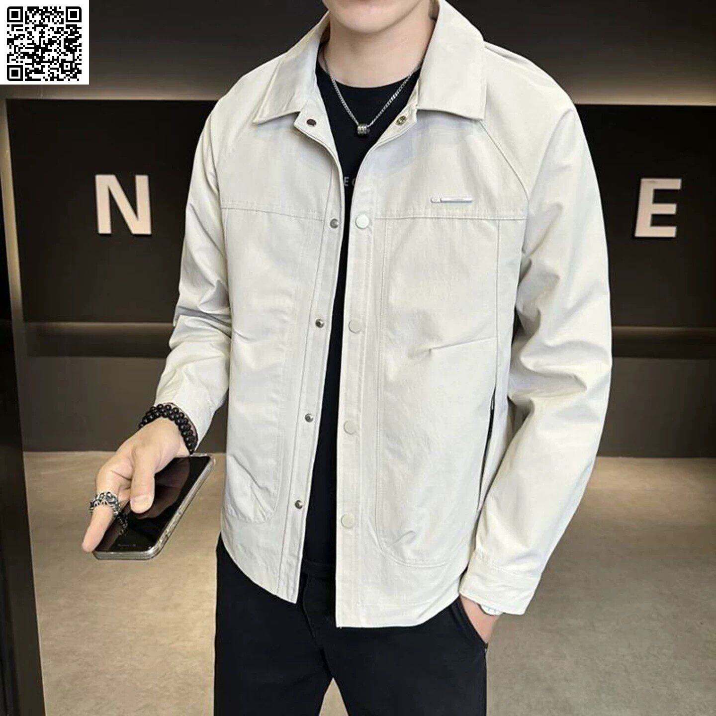维干衣橱甄选男装春秋季男士翻领开衫夹克休闲百搭纯色宽松外套潮