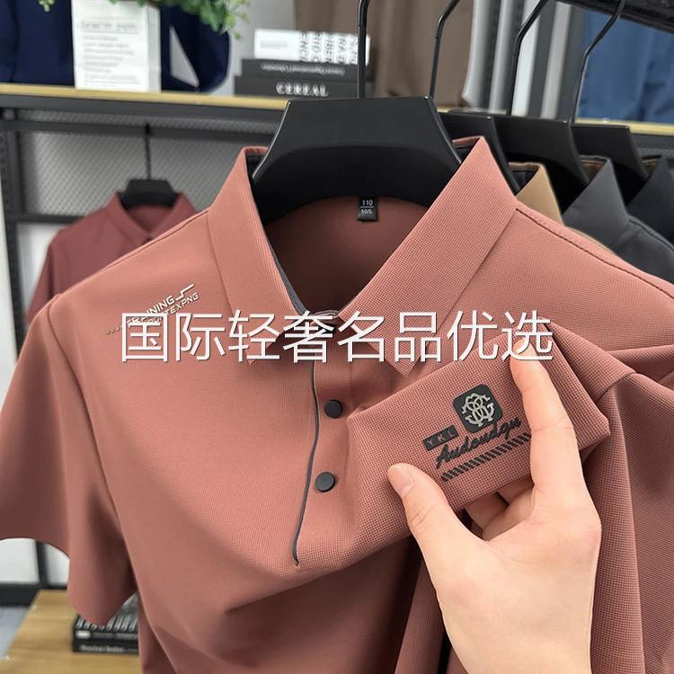 荷秀男装服饰夏季新款男士高档轻奢商务无痕POLO衫时尚休闲短袖潮