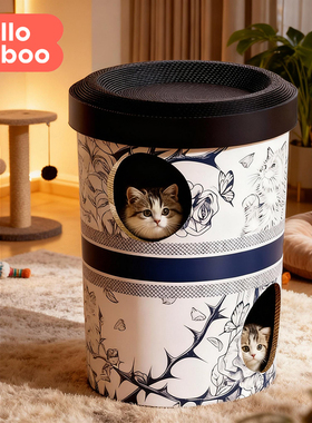 三层别墅双层奶茶猫抓板加厚耐磨瓦楞纸宠物磨爪多层躲避屋猫豪宅