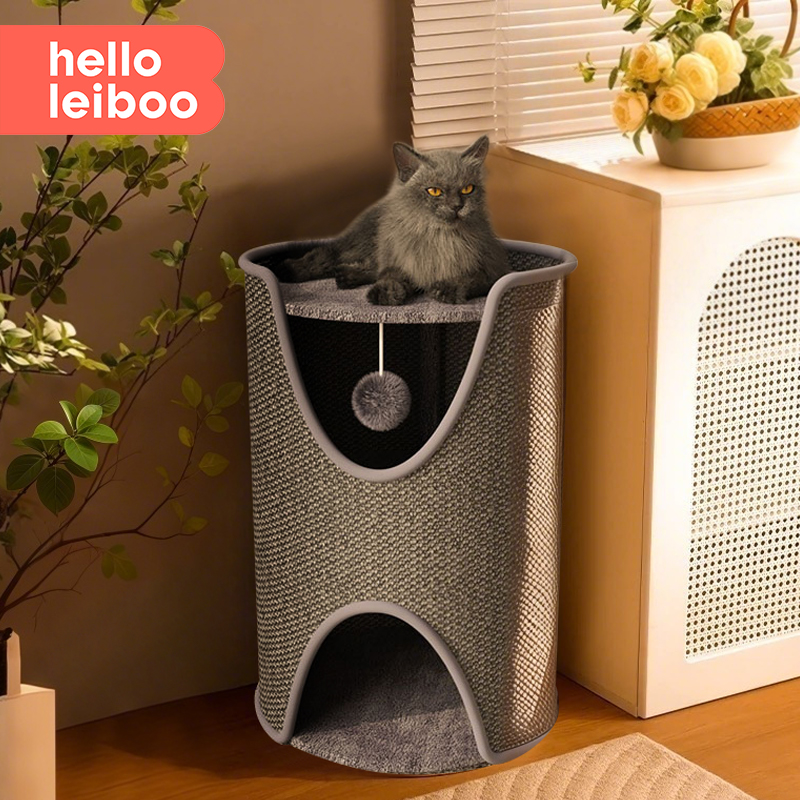 徕本剑麻桶猫窝猫爬架一体四季通用多层保暖树洞家用小户型不占地