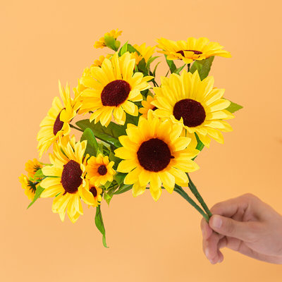 向日葵仿真花摆设假花摆件客厅装饰花艺餐桌干花花束塑料花太阳花