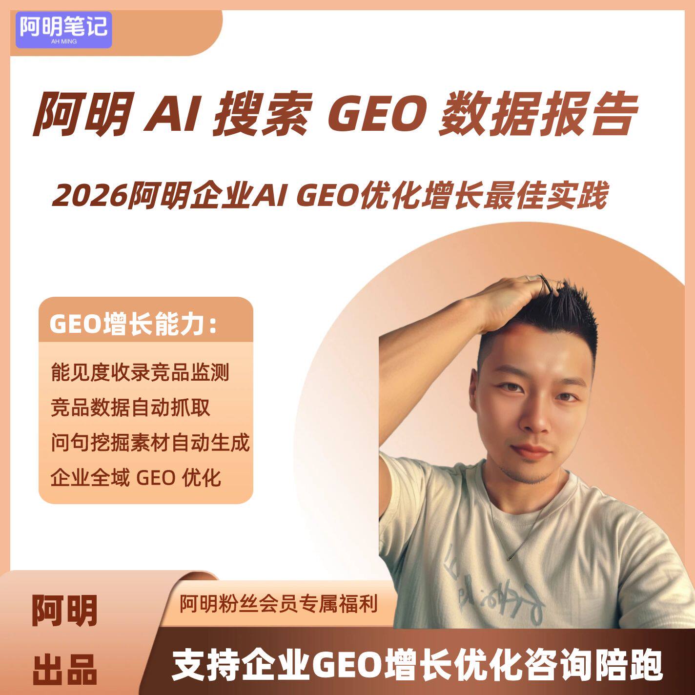 阿明 AI 搜索 GEO 占位追踪系统 全天实时数据报告 批量查询排名