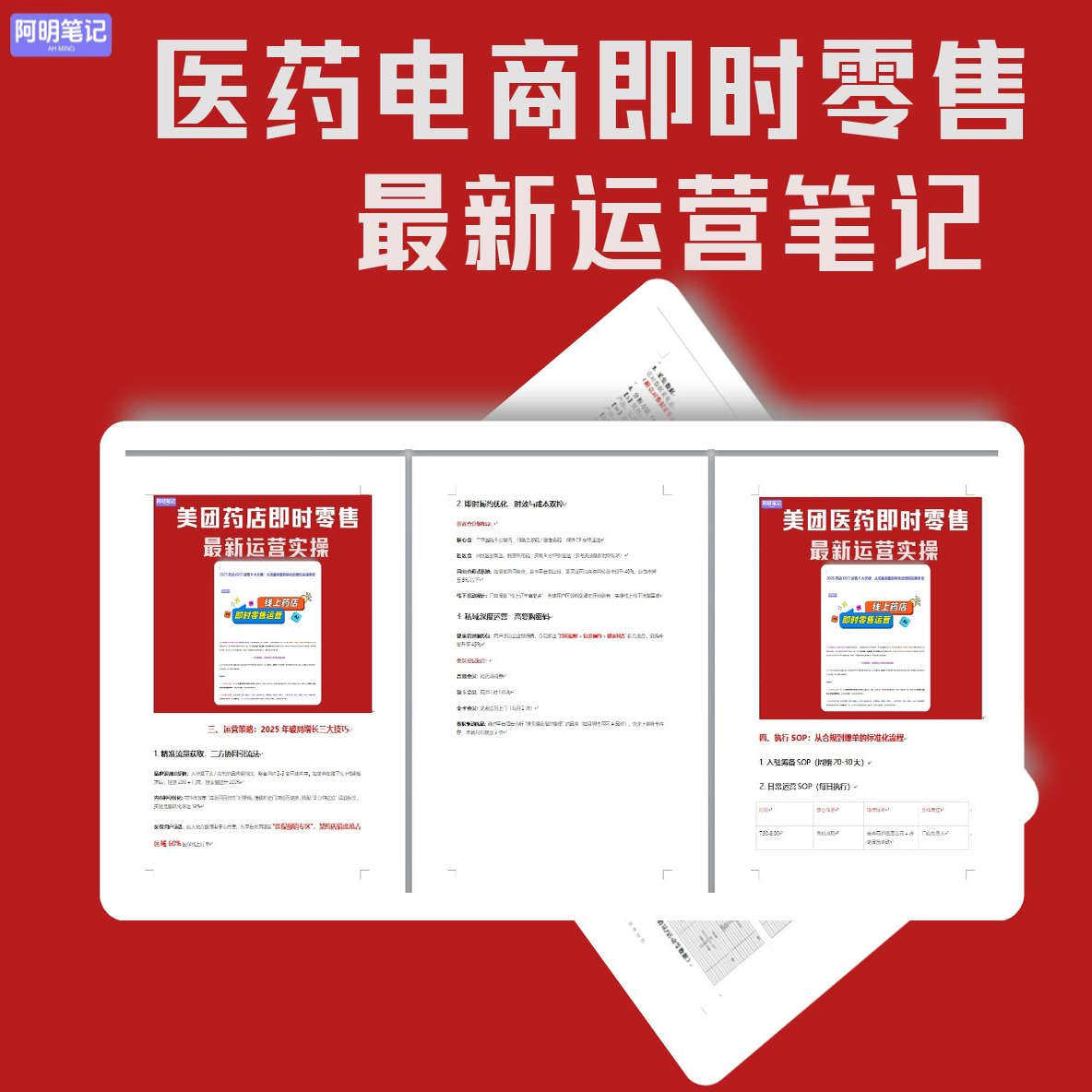 药店即时零售 美团京东淘宝饿了么医药运营SOP 新手3天起量