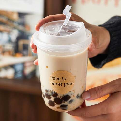 一次性奶茶杯子带盖子子热饮耐高温大容量500ml咖啡杯饮料杯打包