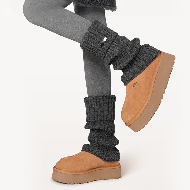 灰色腿套女款配雪地靴堆堆袜套秋冬季保暖小腿套长筒2025新款爆款