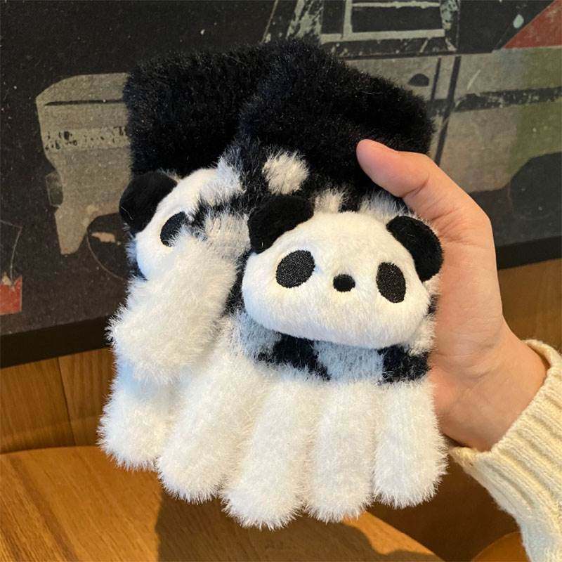 可爱小熊猫毛绒针织五指手套女冬季可触屏学生电动车保暖防寒儿童,服饰配件/皮带/帽子/围巾,手套,淘宝优惠券,粉丝福利购,淘宝优惠卷