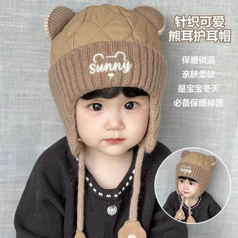 25新款宝宝帽子冬季防风男女童超萌可爱护耳帽儿童包头保暖婴幼儿