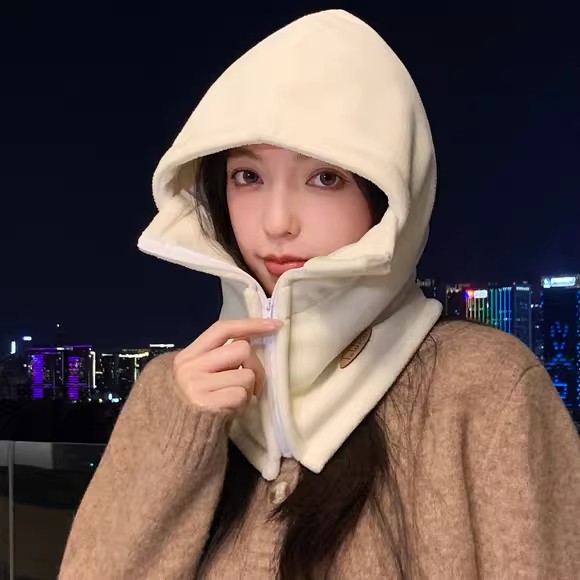 防风面罩围脖一体帽子女冬季骑行电动车保暖神器头套护耳雷锋帽男