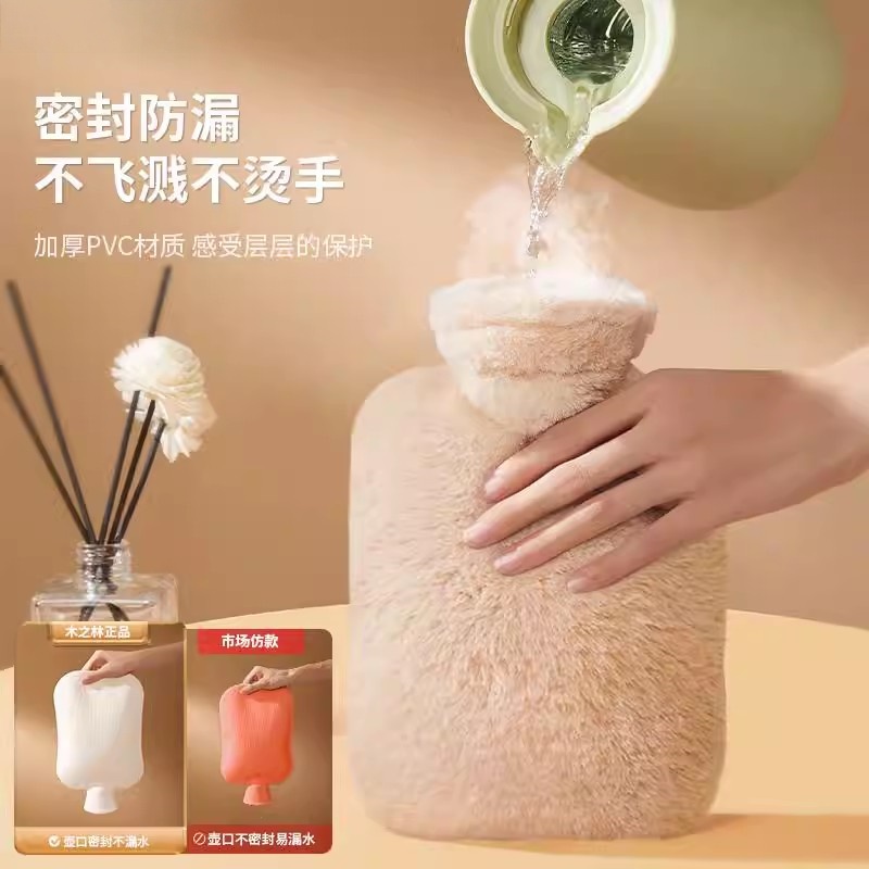 热水袋暖水袋注水热敷被窝专用加厚防爆灌水小号女生暖手宝暖宝宝