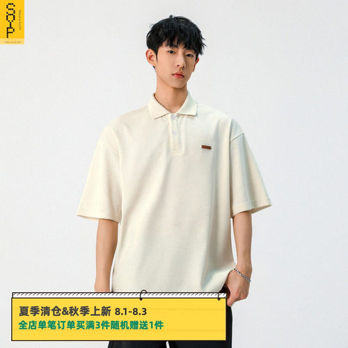 男生夏季宽松短袖polo衫潮牌T恤