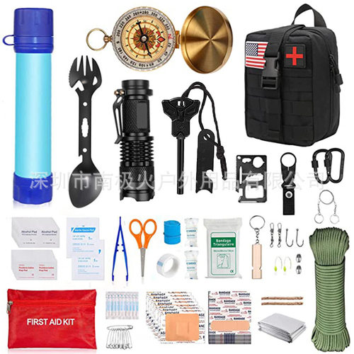 户外露营装备求生工具套装野外生存净水器野营应急用品急救包