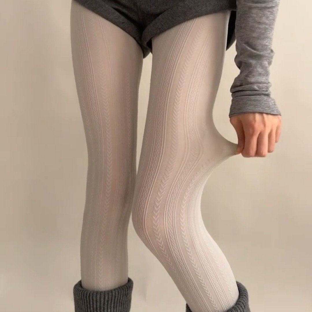 麦穗米白打底袜女春秋季薄款lolita白色丝袜纯欲奶白连裤外穿显