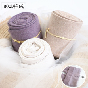 秋冬日系晚晚风800D磨毛棉质保暖加薄绒燕麦白紫色百搭打底连裤 袜